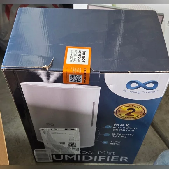Everlasting Comfort 6L Humidifier Large Room, High Mist Output 60HR Runtime - Picture 11 of 11
